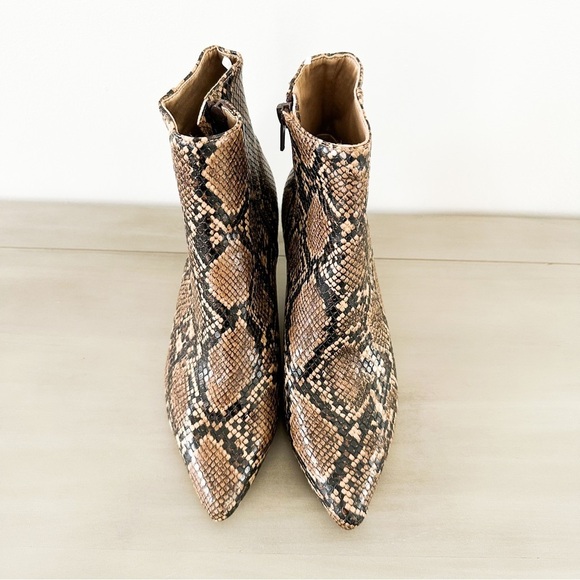 H&M Brown Snakeskin Kitten Heel Booties sz 38 - Picture 4 of 10